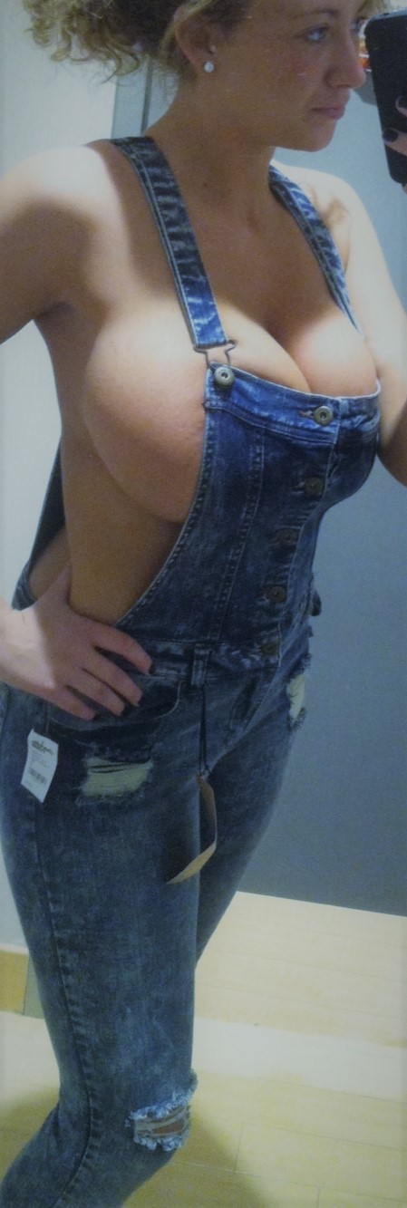 Topless In Overalls Porn Pics 15