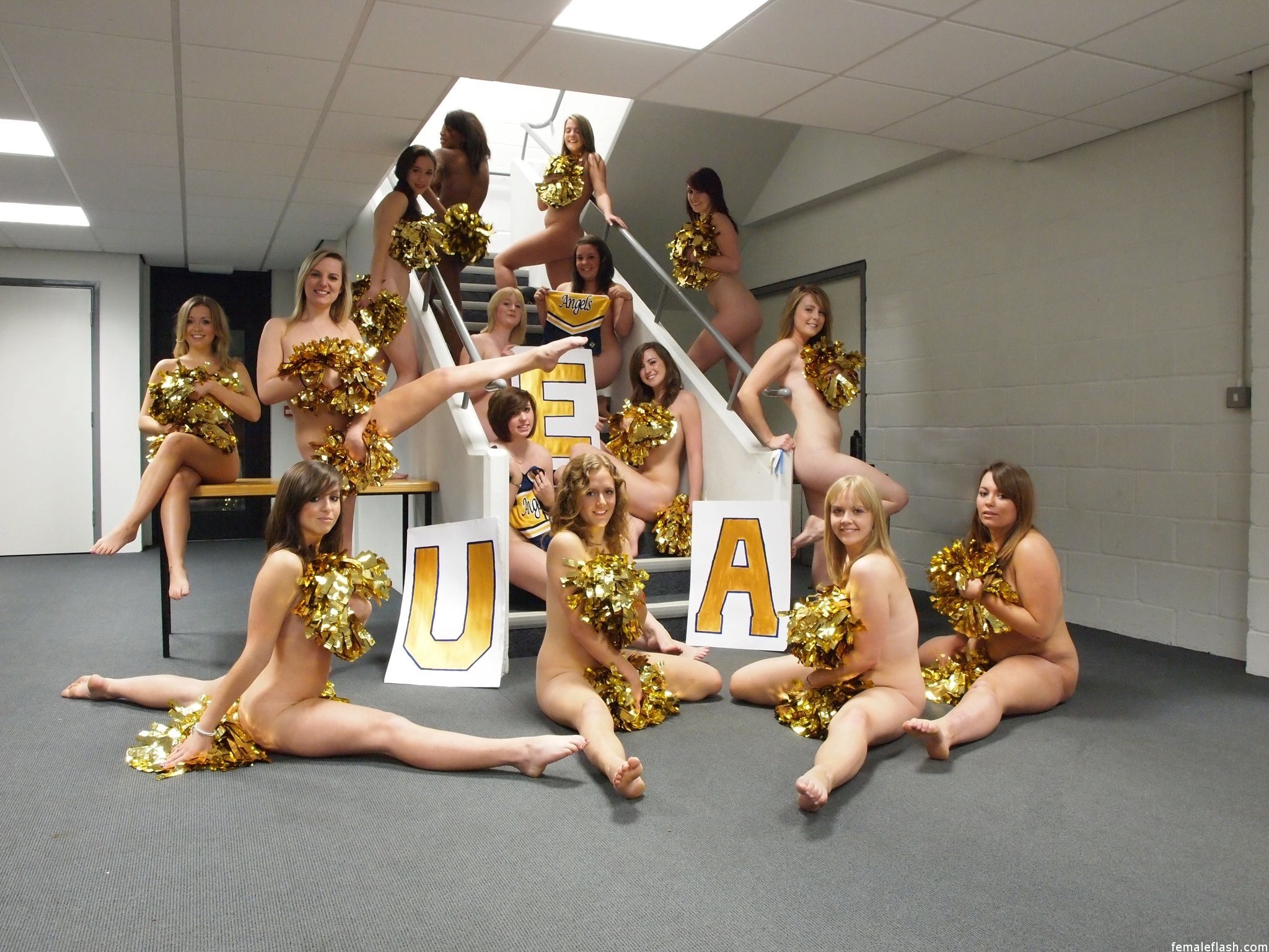 Nudist Cheerleaders